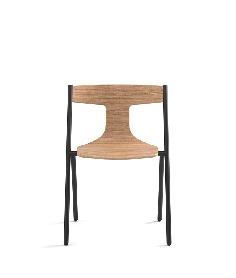 viccarbe Quadra Chair stackable, stapelbarer 4-Fuss-Stuhl Metallgestell und g...