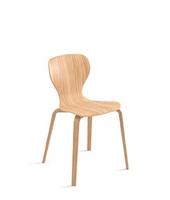 viccarbe Ears Wood Stuhl mit Sitzschale + Stuhlbeinen aus Holz