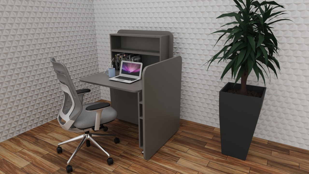 fm Flat Up Kompakt-Schreibtisch Farbe Basalt, arbeiten in Home und Office auf...