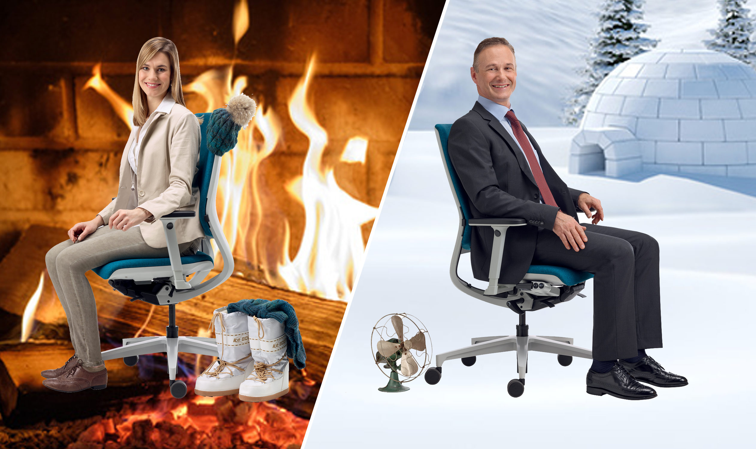 Klöber Mera Klimastuhl mit Sitzheizung, wahlweise Heizung+Kühlung+Akku